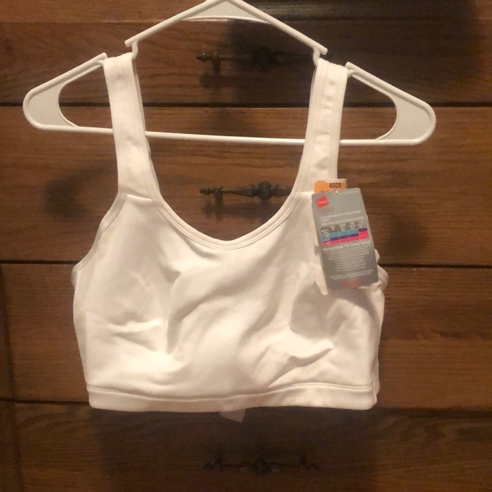 Hanes white 40 DD sports bra